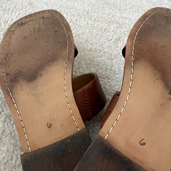 Sam Edelman Haydee Leather Square Toe Sandals Slides Shoes 6 - Picture 2 of 10